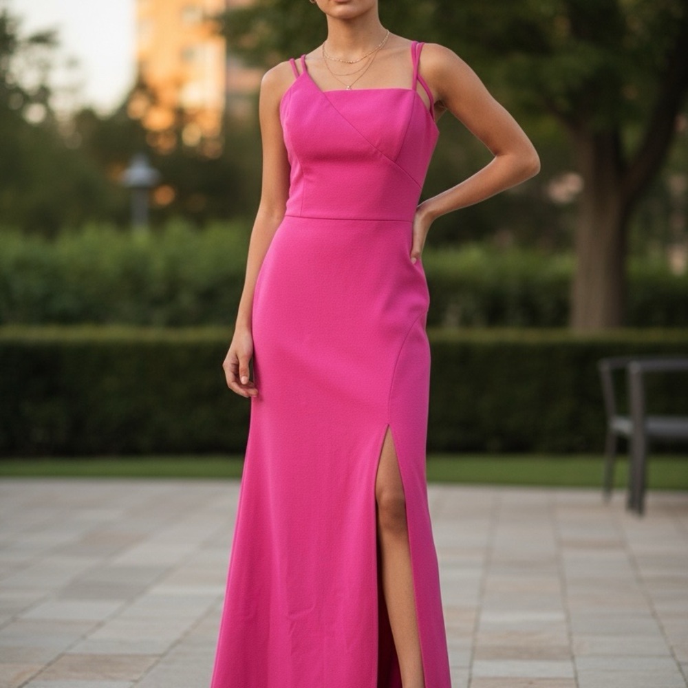 BCBGMAXAZRIA Hot Pink Evening Gown NWT – Size 12 Formal Maxi Dress w/ Slit